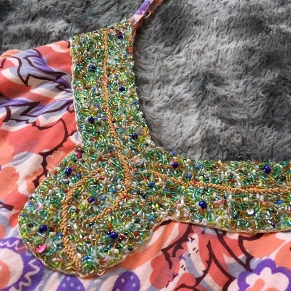 Free People Lilian Floral Embellished Tank Dress